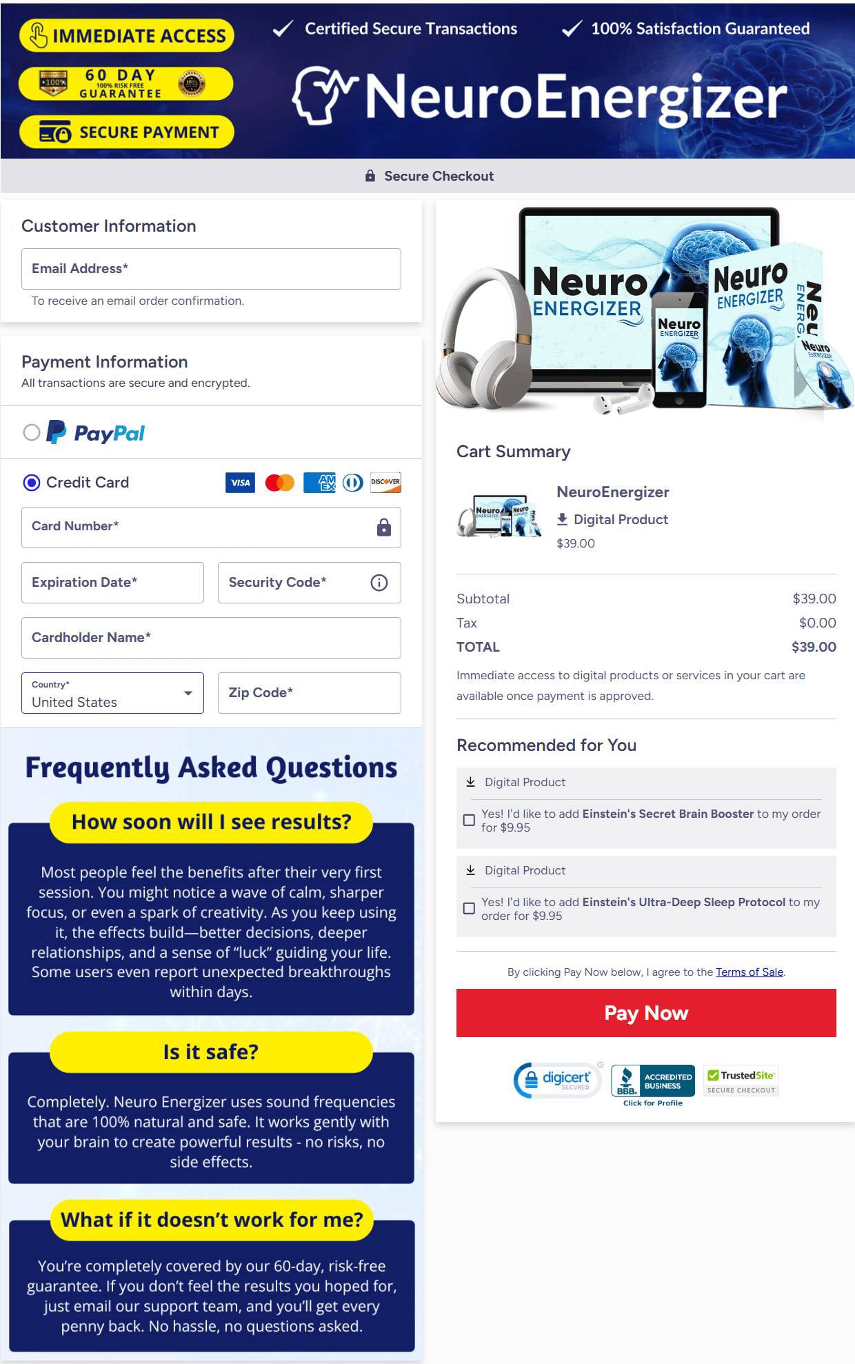 Neuro Energizer order